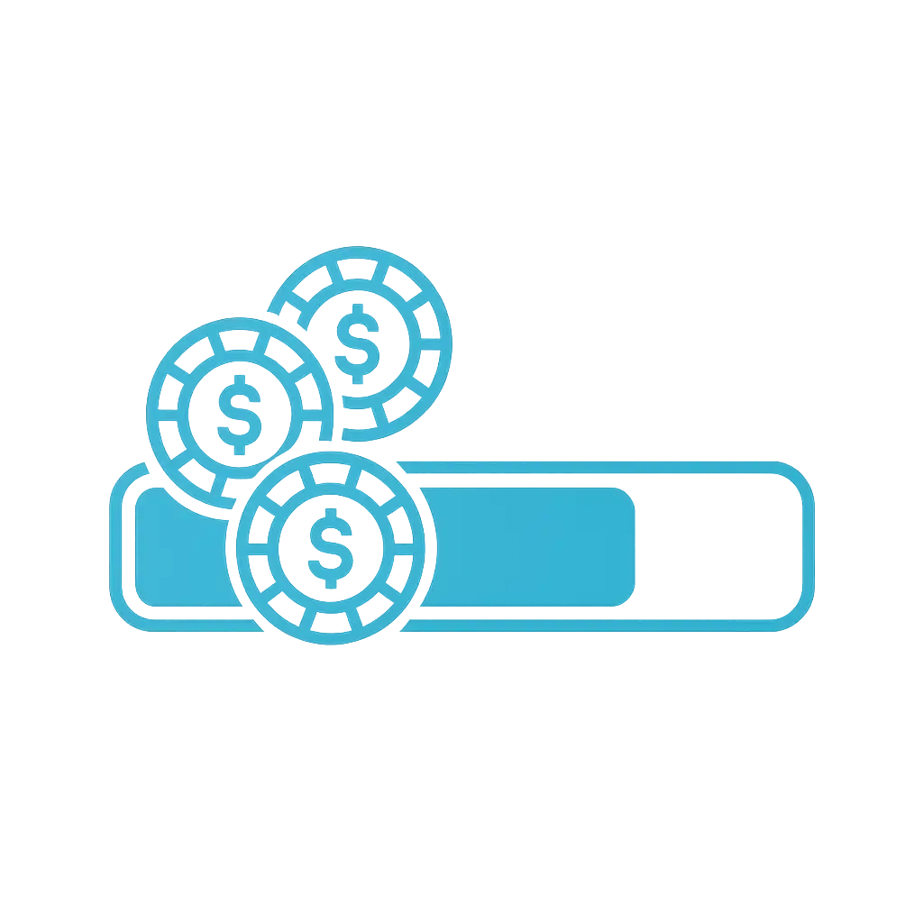 Illustration of a progress bar representing wagering completion